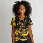 Buffalo Soldiers African American Women V-Neck T-Shirt Military Urban Retro Style - African Pride