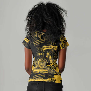Buffalo Soldiers African American Women V-Neck T-Shirt Military Urban Retro Style - African Pride