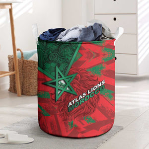 Morocco Football Laundry Basket Pentagram Red Lion African