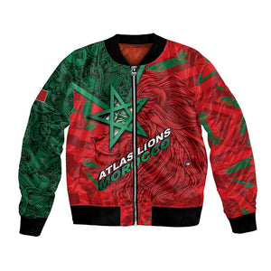 Custom Morocco Football Bomber Jacket Pentagram Red Lion African