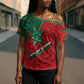 Custom Morocco Football Cross Shoulder Shirt Pentagram Red Lion African