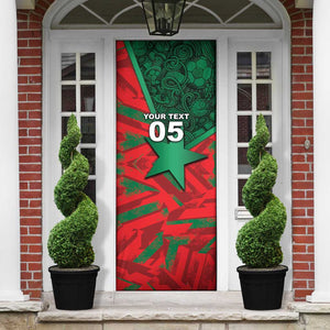Custom Morocco Football Door Cover Pentagram Red Lion African