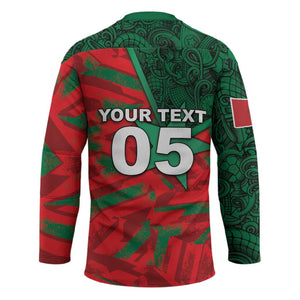 Custom Morocco Football Hockey Jersey Pentagram Red Lion African