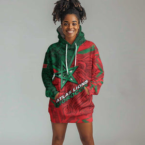Custom Morocco Football Hoodie Dress Pentagram Red Lion African