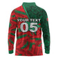 Custom Morocco Football Long Sleeve Polo Shirt Pentagram Red Lion African