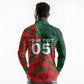 Custom Morocco Football Long Sleeve Polo Shirt Pentagram Red Lion African