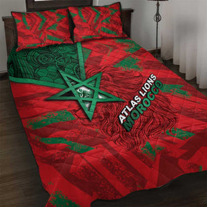 Morocco Football Quilt Bed Set Pentagram Red Lion African