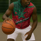 Custom Morocco Football Sleeveless Zip Hoodie Pentagram Red Lion African
