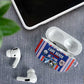 Cape Verde Football AirPods Case Monster Blue Shark Striped Style