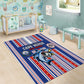 Cape Verde Football Area Rug Monster Blue Shark Striped Style
