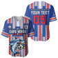 Custom Cape Verde Football Baseball Jersey Monster Blue Shark Striped Style