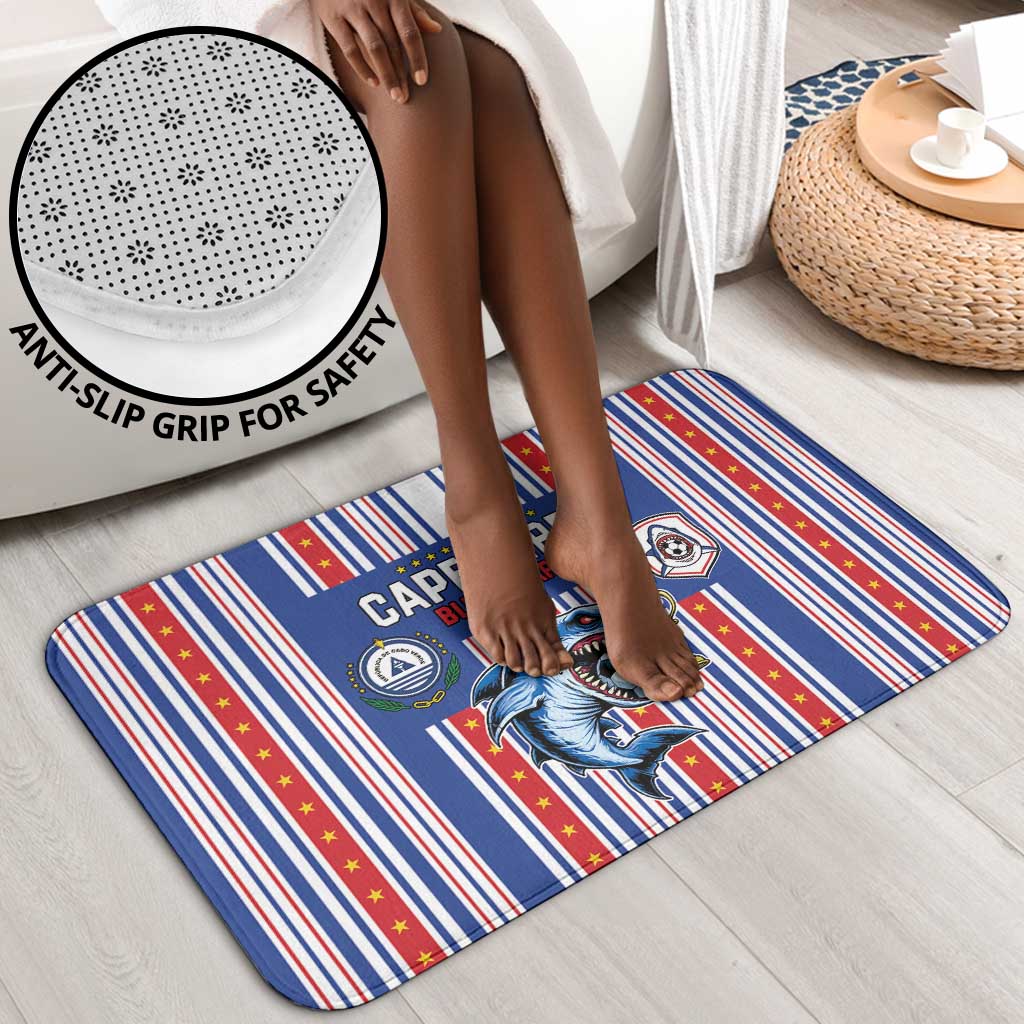 Cape Verde Football Bathroom Set Monster Blue Shark Striped Style