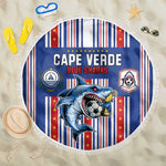 Cape Verde Football Beach Blanket Monster Blue Shark Striped Style