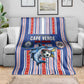 Cape Verde Football Blanket Monster Blue Shark Striped Style