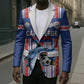 Custom Cape Verde Football Blazer Monster Blue Shark Striped Style