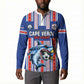Custom Cape Verde Football Button Sweatshirt Monster Blue Shark Striped Style