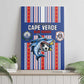 Cape Verde Football Canvas Wall Art Monster Blue Shark Striped Style