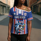 Custom Cape Verde Football Cross Shoulder Shirt Monster Blue Shark Striped Style