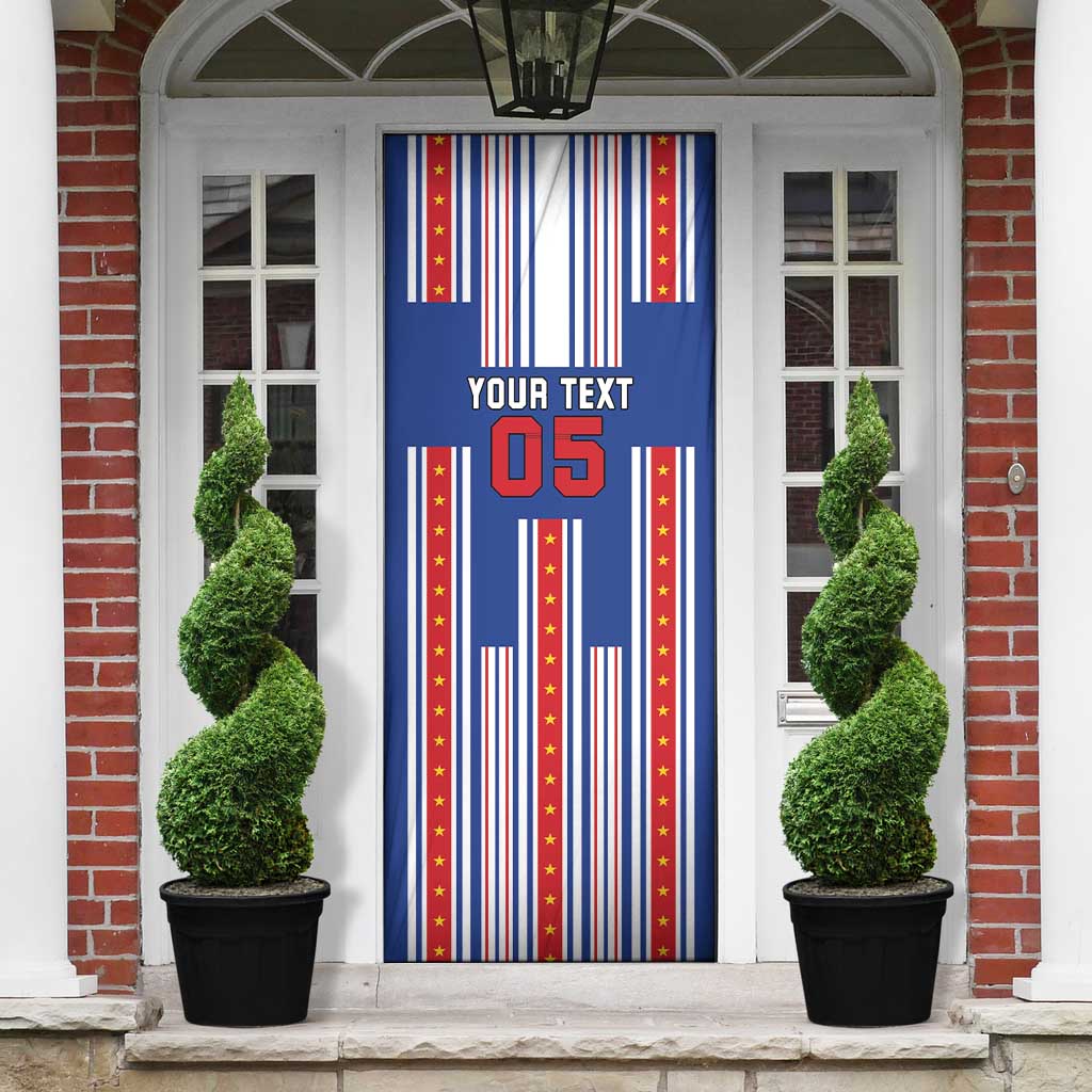Custom Cape Verde Football Door Cover Monster Blue Shark Striped Style