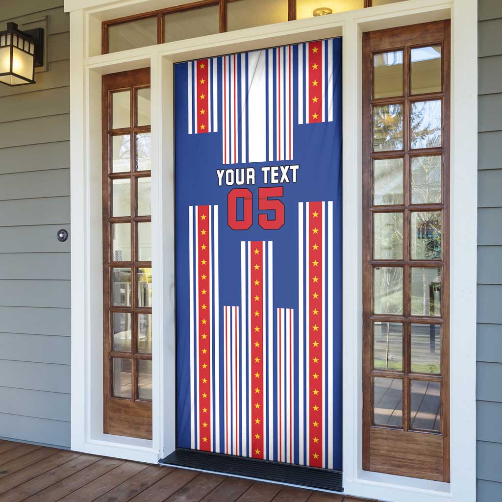 Custom Cape Verde Football Door Cover Monster Blue Shark Striped Style