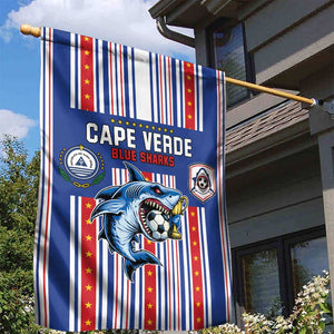 Cape Verde Football Garden Flag Monster Blue Shark Striped Style
