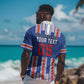 Custom Cape Verde Football Hawaiian Shirt Monster Blue Shark Striped Style
