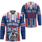 Custom Cape Verde Football Hockey Jersey Monster Blue Shark Striped Style