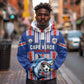Custom Cape Verde Football Hoodie Monster Blue Shark Striped Style