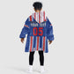 Custom Cape Verde Football Kid Wearable Blanket Hoodie Monster Blue Shark Striped Style
