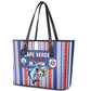 Cape Verde Football Leather Tote Bag Monster Blue Shark Striped Style