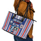 Cape Verde Football Leather Tote Bag Monster Blue Shark Striped Style