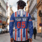 Custom Cape Verde Football Long Sleeve Button Shirt Monster Blue Shark Striped Style