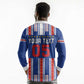 Custom Cape Verde Football Long Sleeve Polo Shirt Monster Blue Shark Striped Style