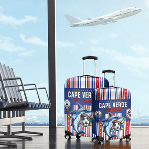 Cape Verde Football Luggage Cover Monster Blue Shark Striped Style