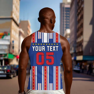 Custom Cape Verde Football Men Tank Top Monster Blue Shark Striped Style