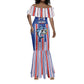 Custom Cape Verde Football Mermaid Dress Monster Blue Shark Striped Style