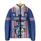 Custom Cape Verde Football Padded Jacket Monster Blue Shark Striped Style