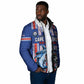 Custom Cape Verde Football Padded Jacket Monster Blue Shark Striped Style