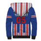 Custom Cape Verde Football Sherpa Hoodie Monster Blue Shark Striped Style
