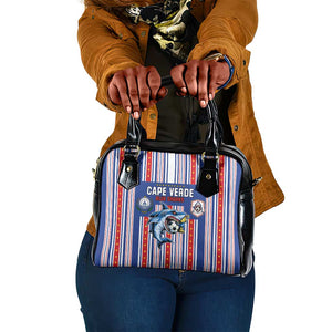 Cape Verde Football Shoulder Handbag Monster Blue Shark Striped Style