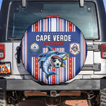 Cape Verde Football Spare Tire Cover Monster Blue Shark Striped Style