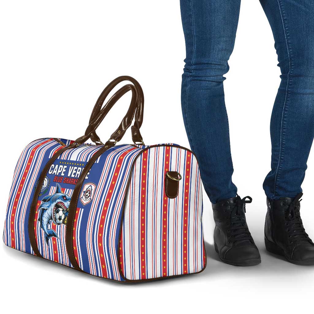 Cape Verde Football Travel Bag Monster Blue Shark Striped Style