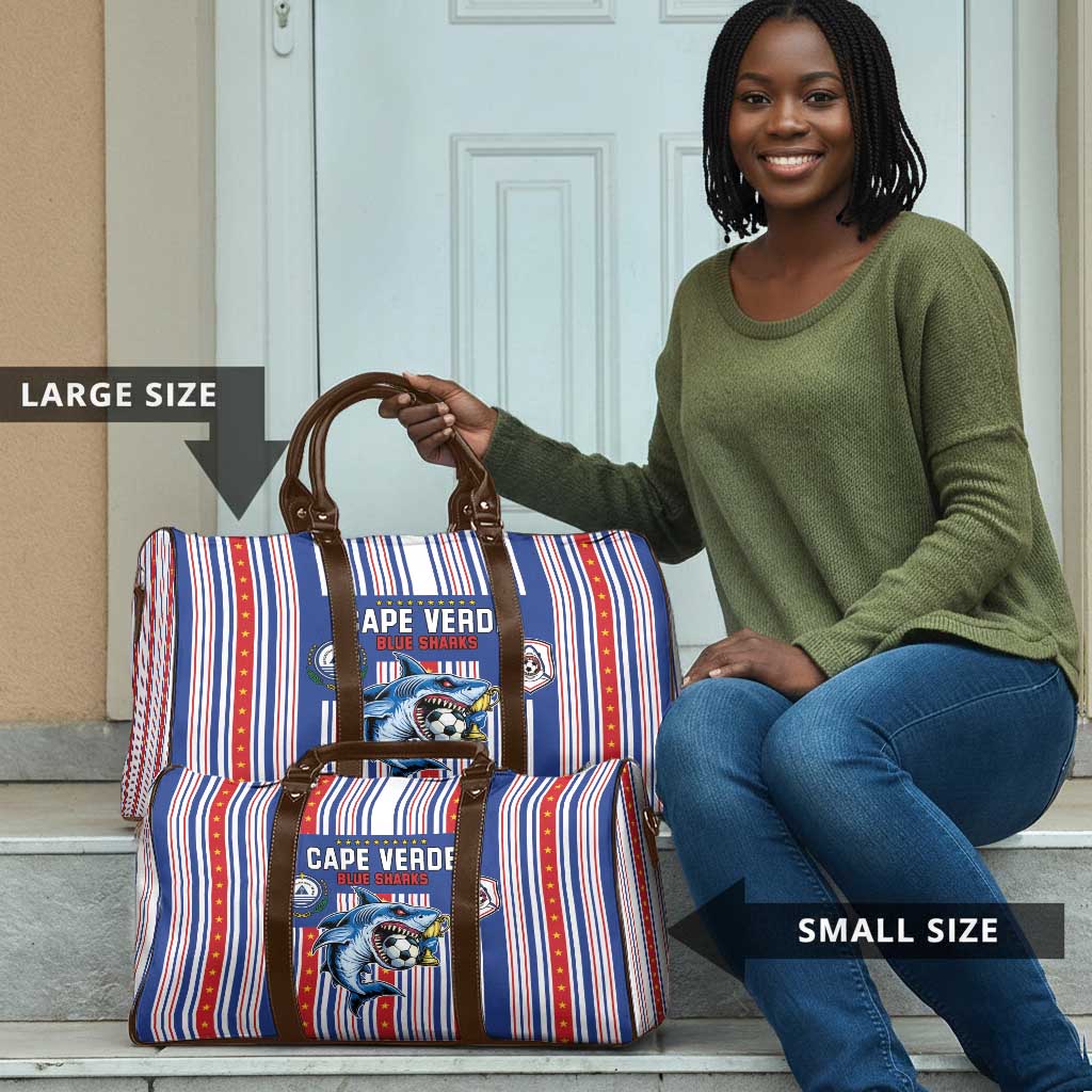 Cape Verde Football Travel Bag Monster Blue Shark Striped Style