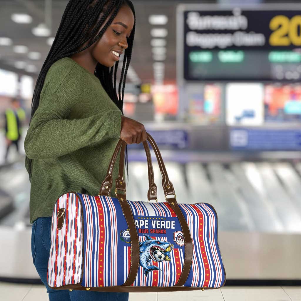 Cape Verde Football Travel Bag Monster Blue Shark Striped Style