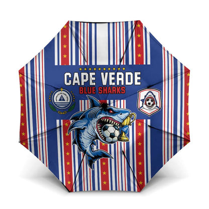 Cape Verde Football Umbrella Monster Blue Shark Striped Style