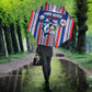 Cape Verde Football Umbrella Monster Blue Shark Striped Style