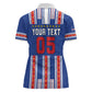 Custom Cape Verde Football Women Polo Shirt Monster Blue Shark Striped Style