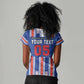 Custom Cape Verde Football Women V-Neck T-Shirt Monster Blue Shark Striped Style