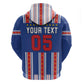 Custom Cape Verde Football Zip Hoodie Monster Blue Shark Striped Style