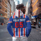 Custom Cape Verde Football Zip Hoodie Monster Blue Shark Striped Style